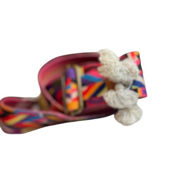 Carla Valencia Embroidered Bag Strap Multicolor Aztec Evil Eye Beaded Adjustable - Picture 3 of 16